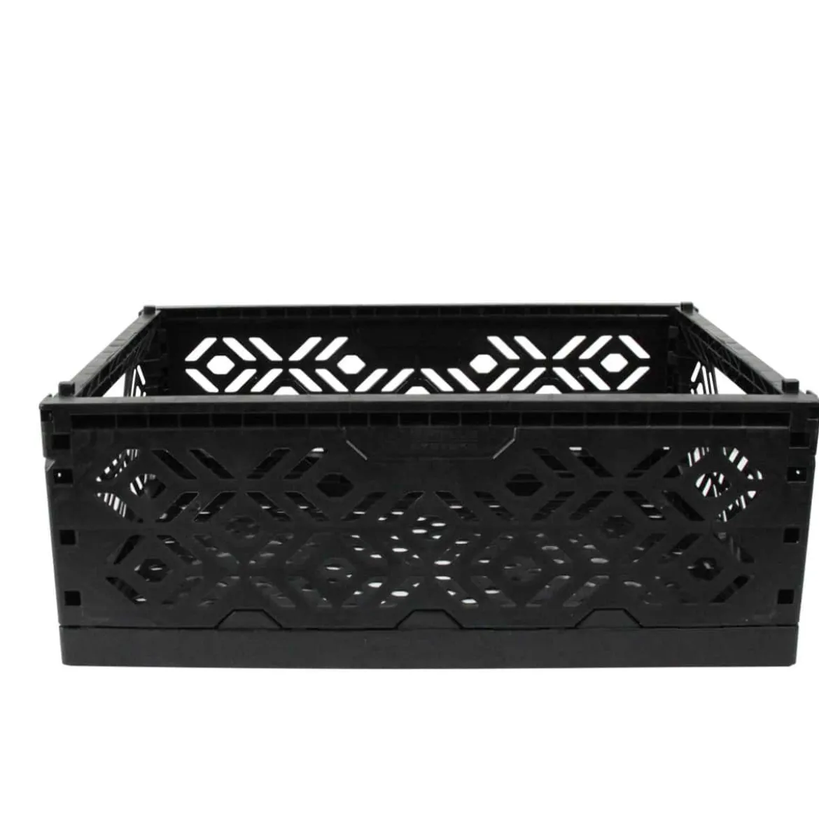 Cagette en plastique noir empilable et pliable