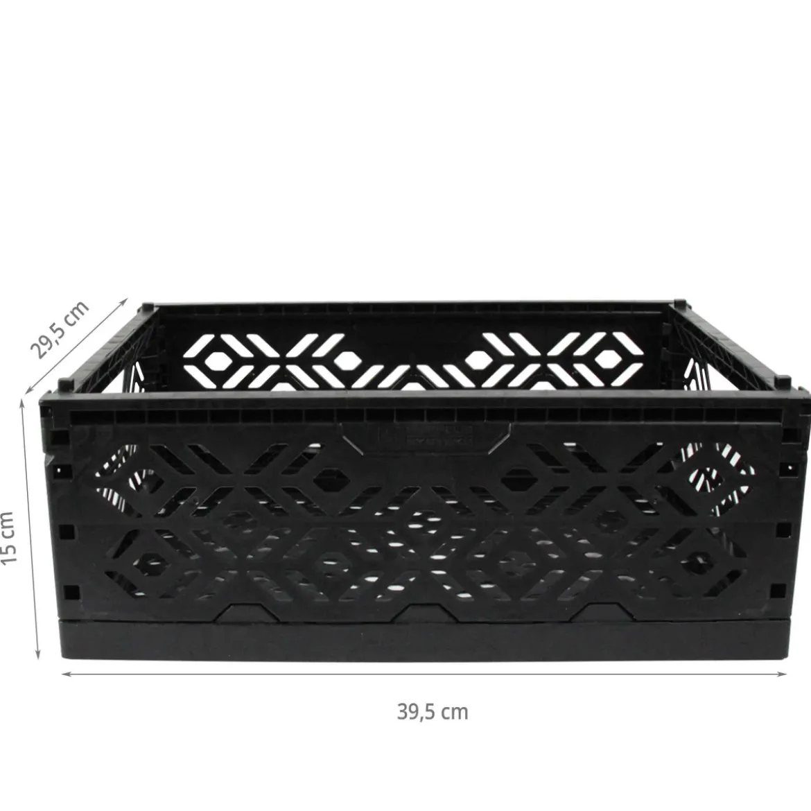 Cagette en plastique noir empilable et pliable