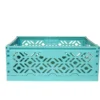 Cagette en plastique turquoise empilable et pliable