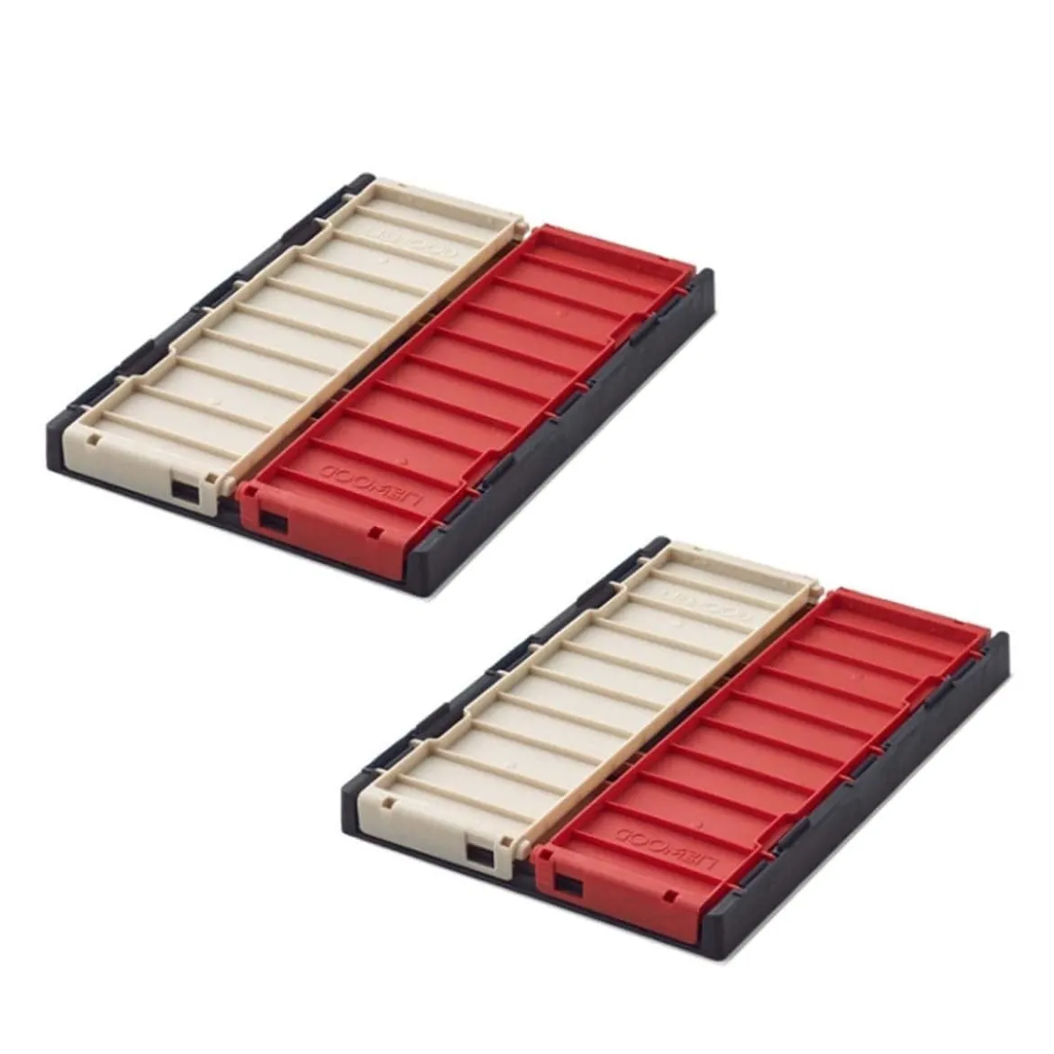 2 cagettes pliables en plastique multicolore S