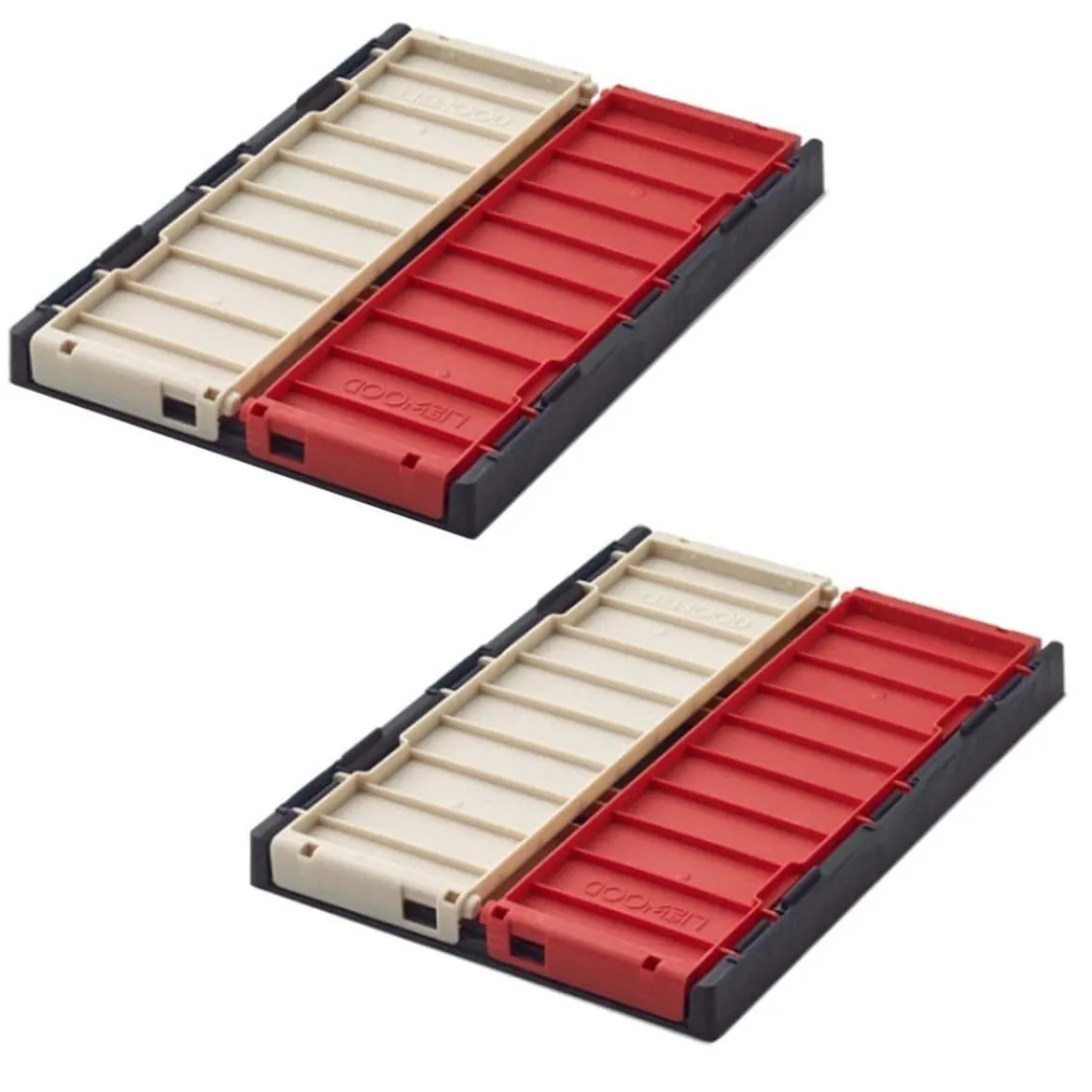 2 cagettes pliables en plastique multicolore M
