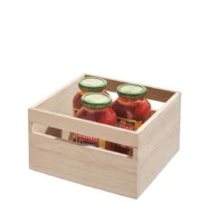 Caisse de rangement carrée en bois de Paulownia M