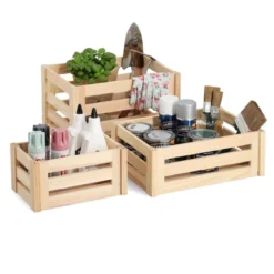 Caisse de rangement démontable en bois (S)