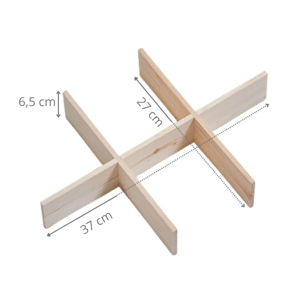 Caisse de rangement en bois à compartiments taille M