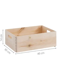 Caisse de rangement en bois à compartiments taille M