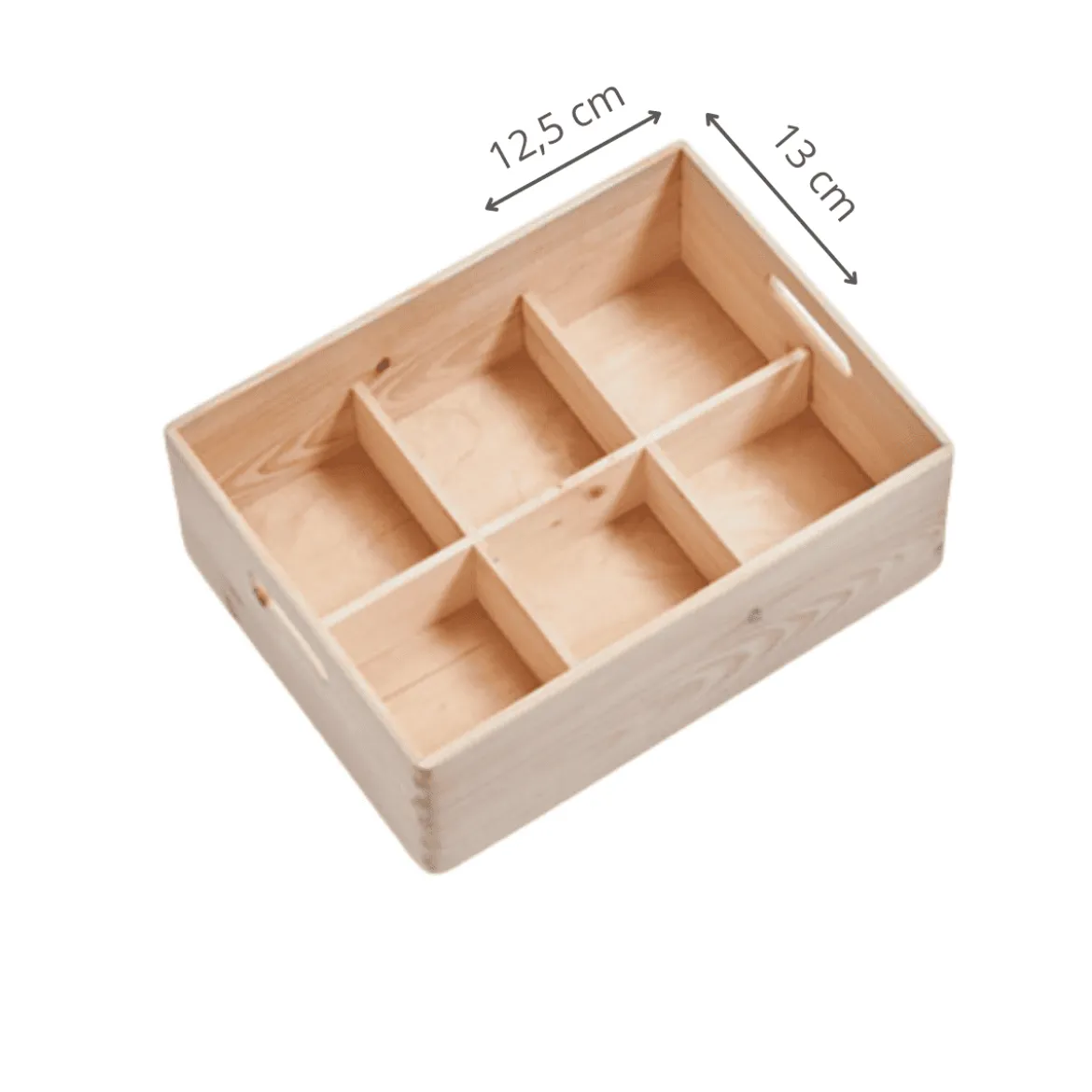 Caisse de rangement en bois à compartiments taille M