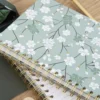 Carnet A5 à spirales dorées à fleurs