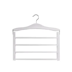 Cintre en bois blanc pour 4 pantalons