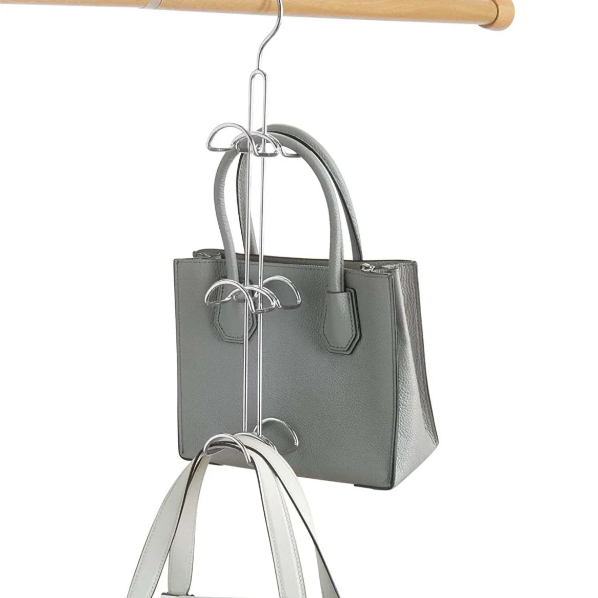 Cintre porte sacs en métal chromé