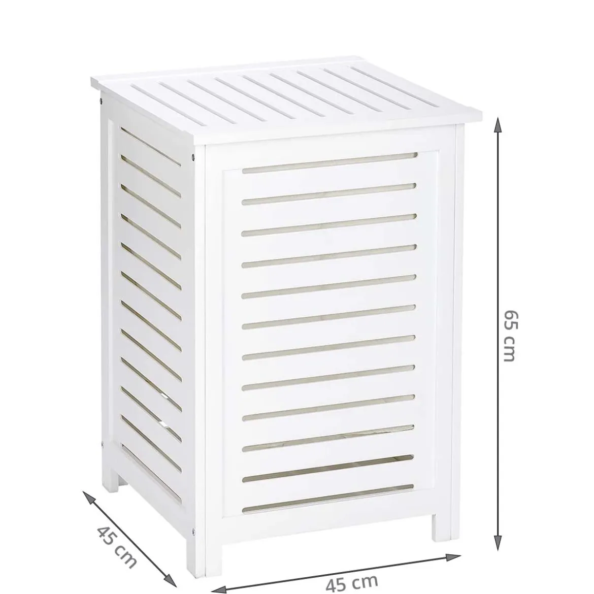 Coffre à linge sale en bois blanc