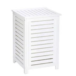 Coffre à linge sale en bois blanc