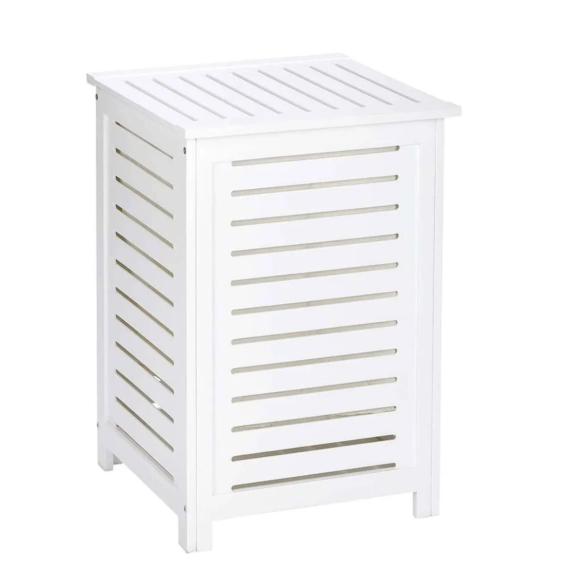 Coffre à linge sale en bois blanc