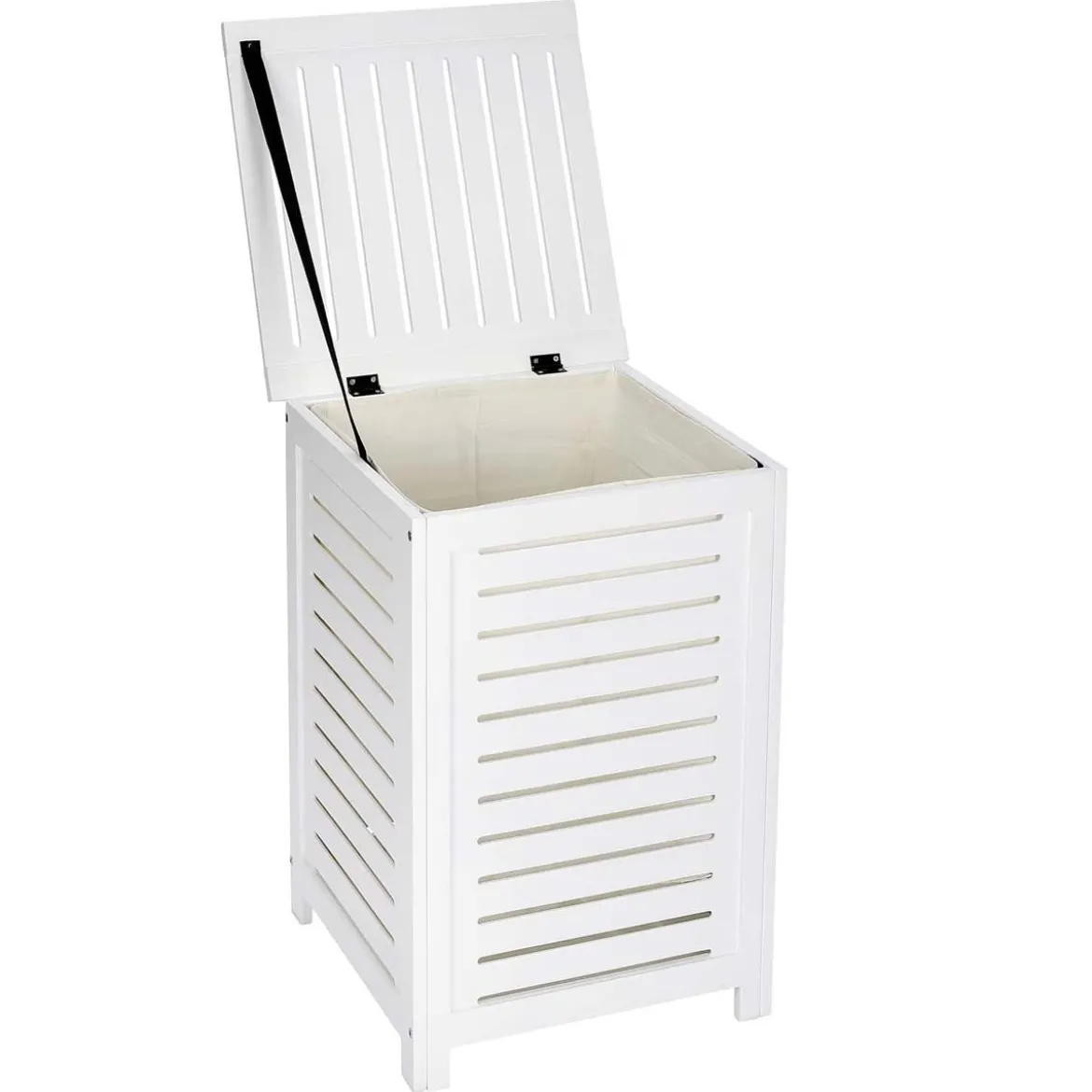 Coffre à linge sale en bois blanc
