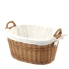 Corbeille à linge propre en osier doublé coton