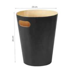 Corbeille à papier en bois noir