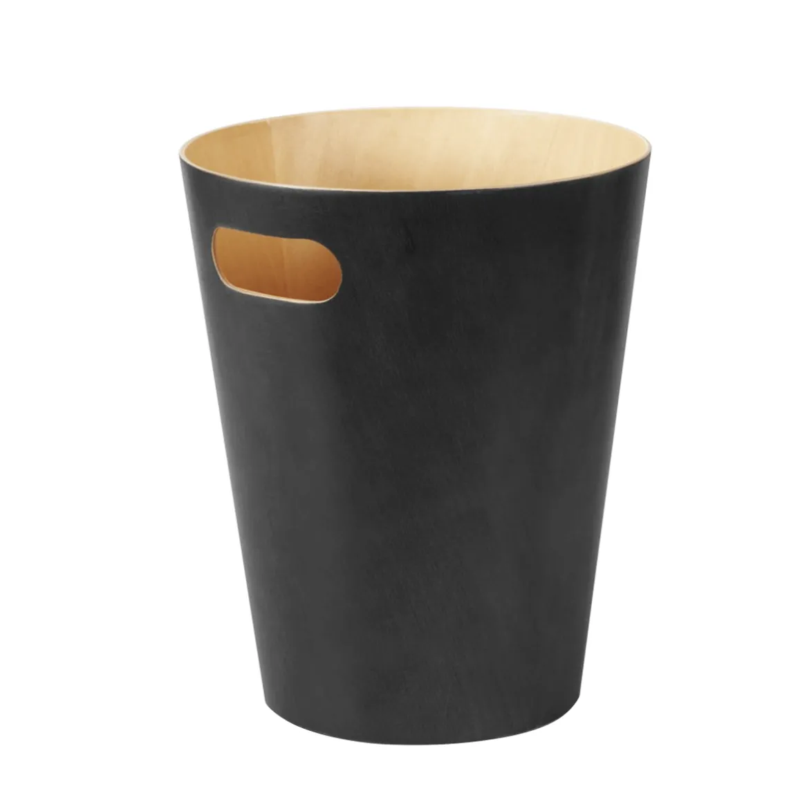 Corbeille à papier en bois noir