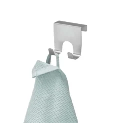 Crochet double en inox pour porte