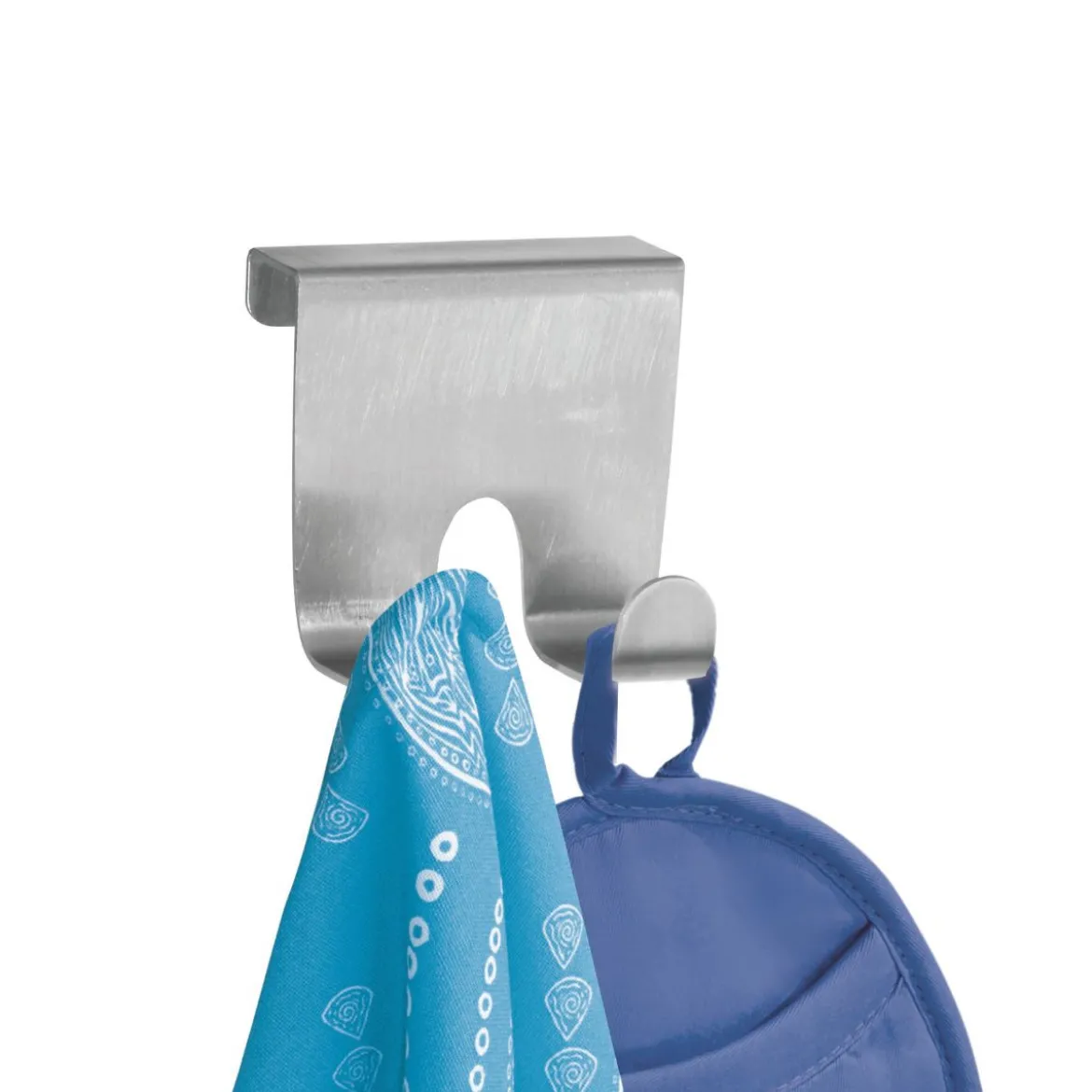 Crochet double en inox pour porte