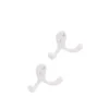 Double crochet en métal blanc Lot de 2