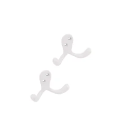 Double crochet en métal blanc Lot de 2