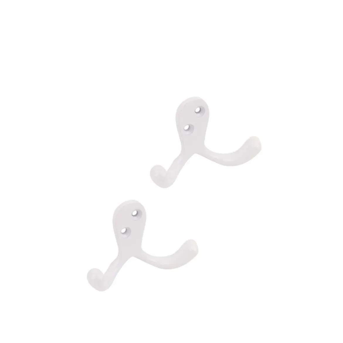 Double crochet en métal blanc Lot de 2