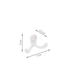 Double crochet en métal blanc Lot de 2