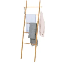 Echelle porte serviettes en bambou