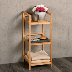 Etagère de salle de bain en bambou