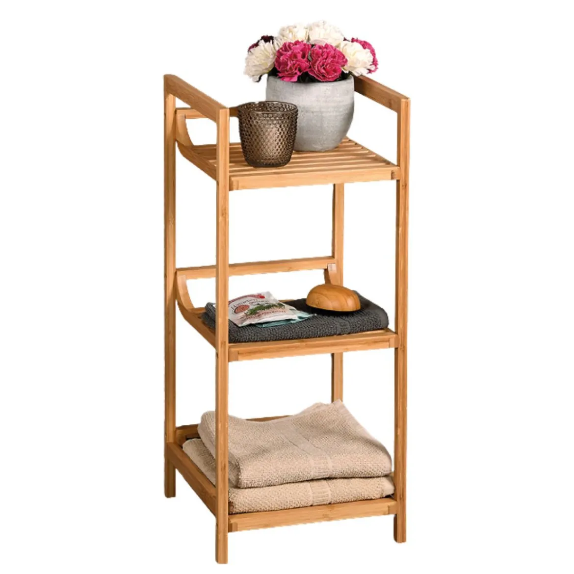 Etagère de salle de bain en bambou
