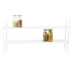 Etagère murale blanche à 2 niveaux