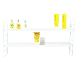 Etagère murale blanche à 2 niveaux