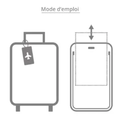 Etiquette de bagage rectangulaire en plastique noir