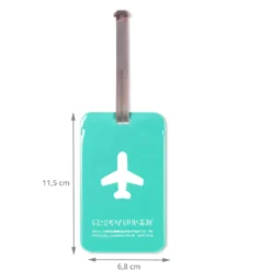 Etiquette de bagage rectangulaire en plastique turquoise
