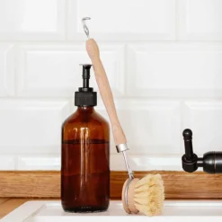 Flacon en verre ambré avec pompe 300 ml