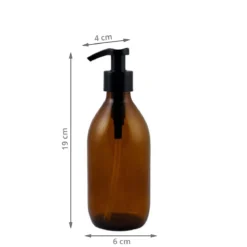 Flacon en verre ambré avec pompe 300 ml