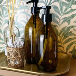 Flacon en verre ambré avec pompe 300 ml