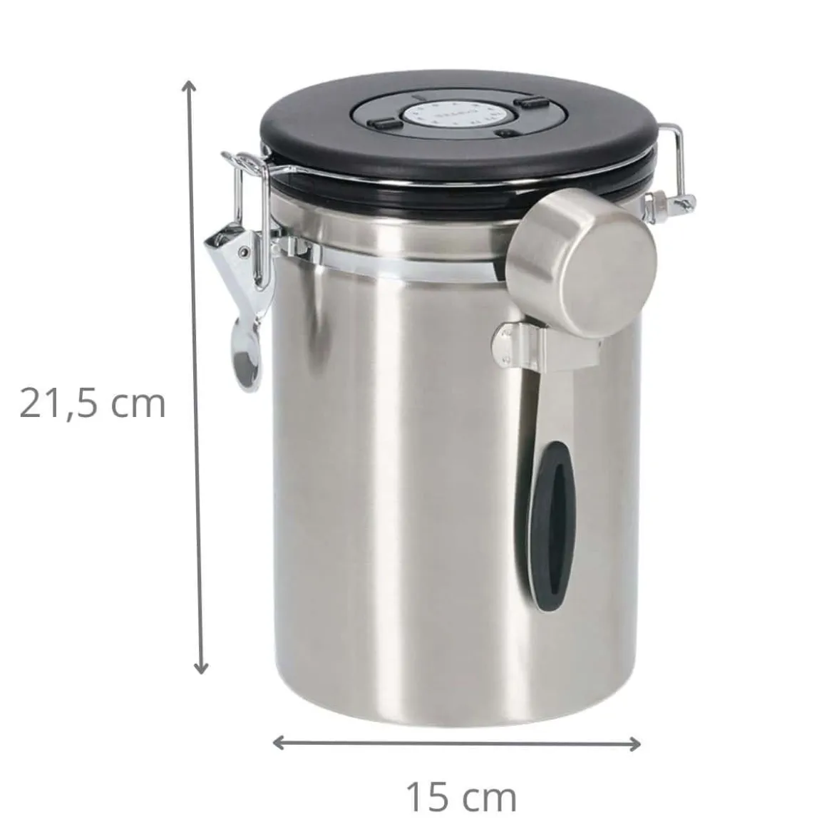 Grande boîte à café hermétique en inox 2,7 litres