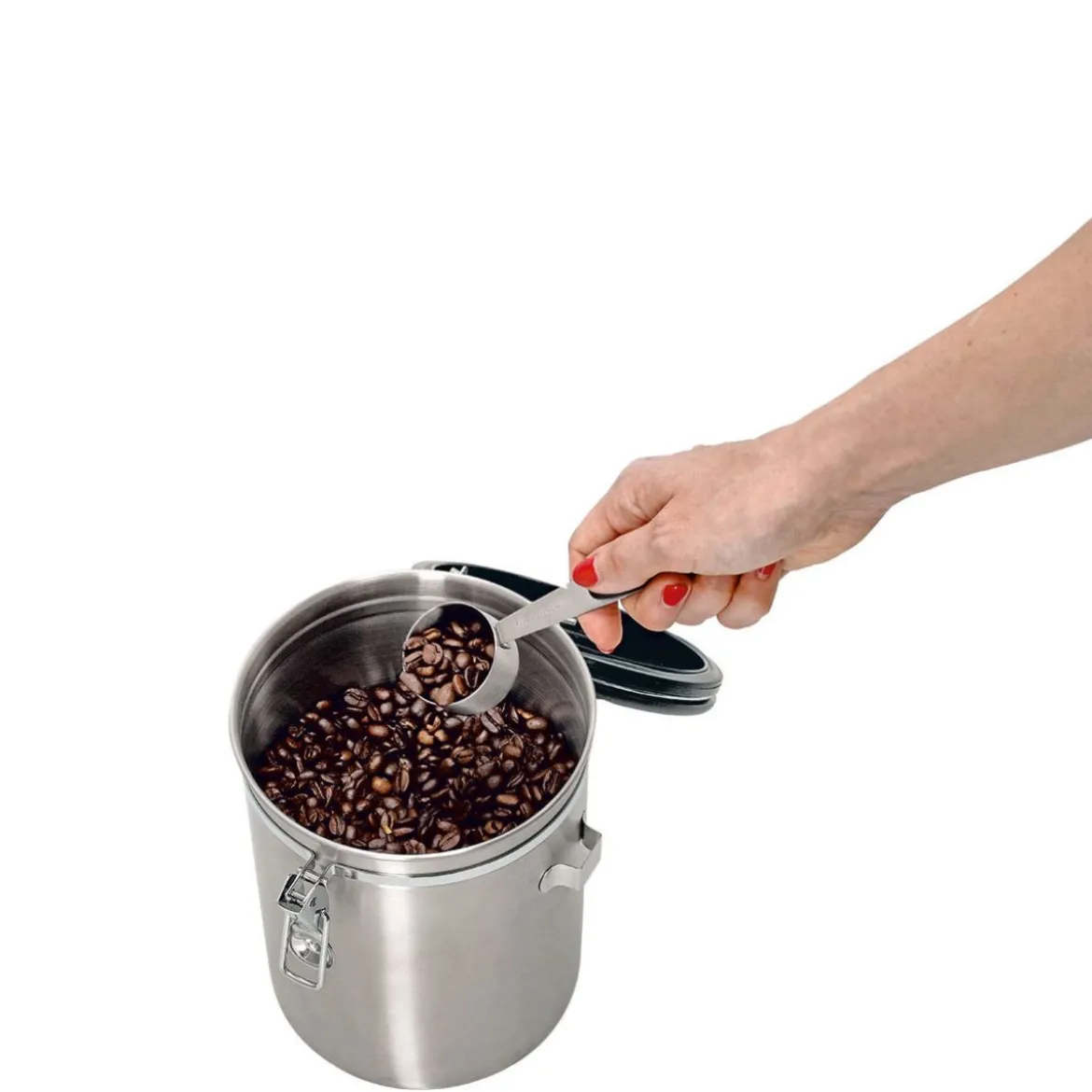 Grande boîte à café hermétique en inox 2,7 litres