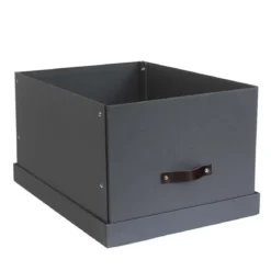 Grande boîte de rangement en carton gris anthracite