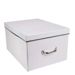 Grande boîte de rangement en carton blanc