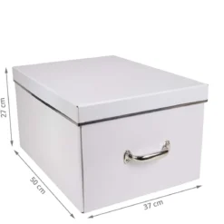 Grande boîte de rangement en carton blanc