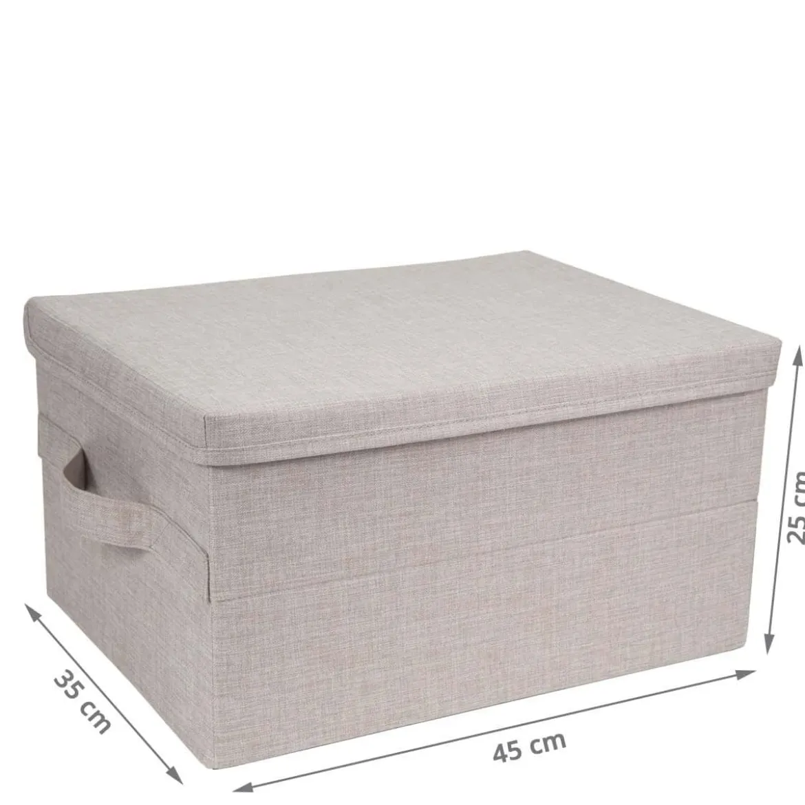 Grande boîte de rangement en tissu beige L