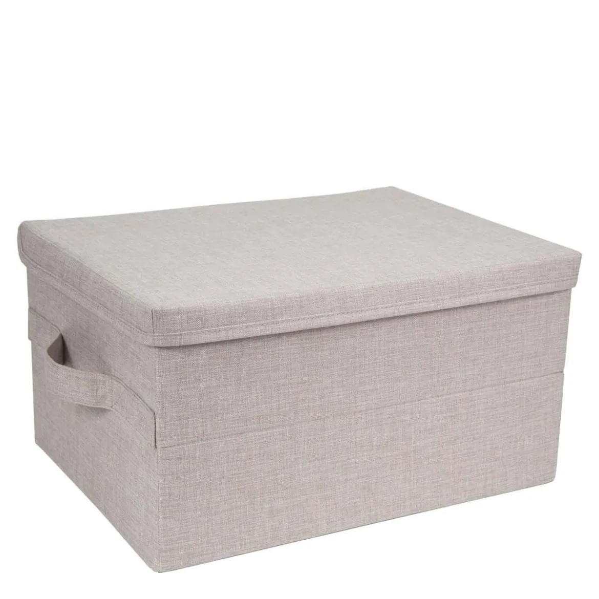 Grande boîte de rangement en tissu beige L