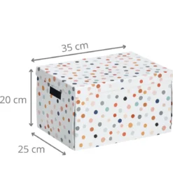 Grande boîte de rangement à pois format A4