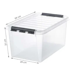 Grande boîte de rangement transparente 47 litres