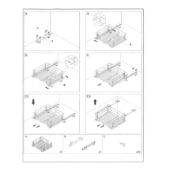 Grand panier coulissant pour placard de cuisine
