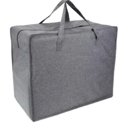 Grand sac de rangement en tissu gris chiné