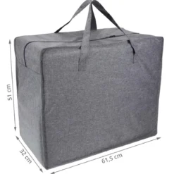 Grand sac de rangement en tissu gris chiné