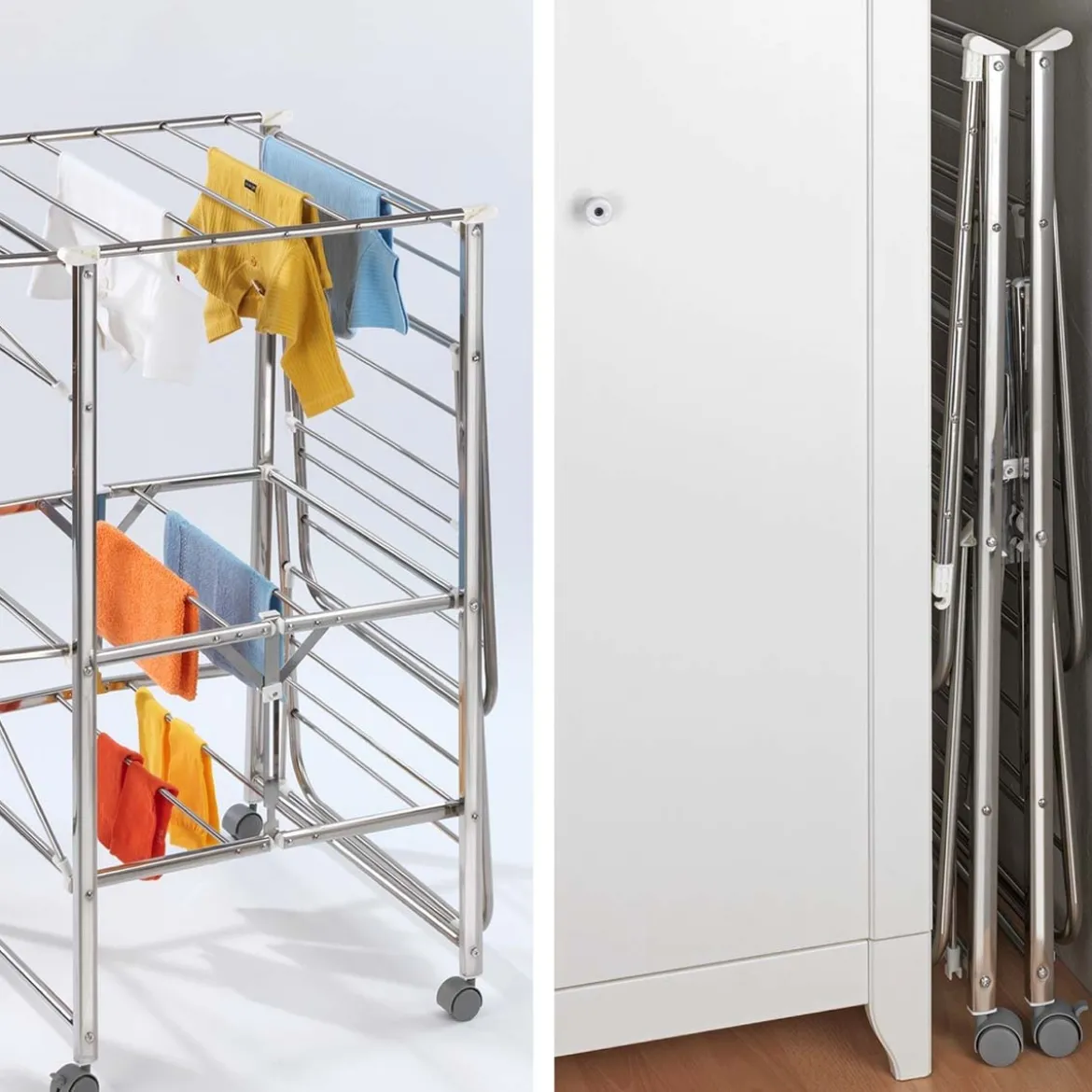 Grand étendoir à linge en inox