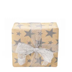 Gros rouleau de papier cadeau 50 mètres kraft à étoiles